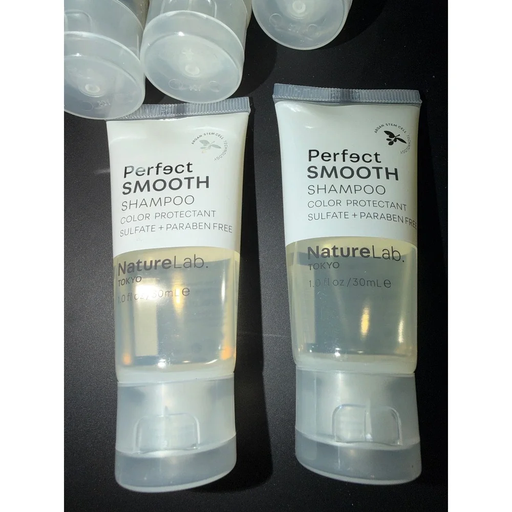 NatureLab Tokyo Perfect Smooth Shampoo 5 Pack Travel Size Sulfate Free Argan Oil